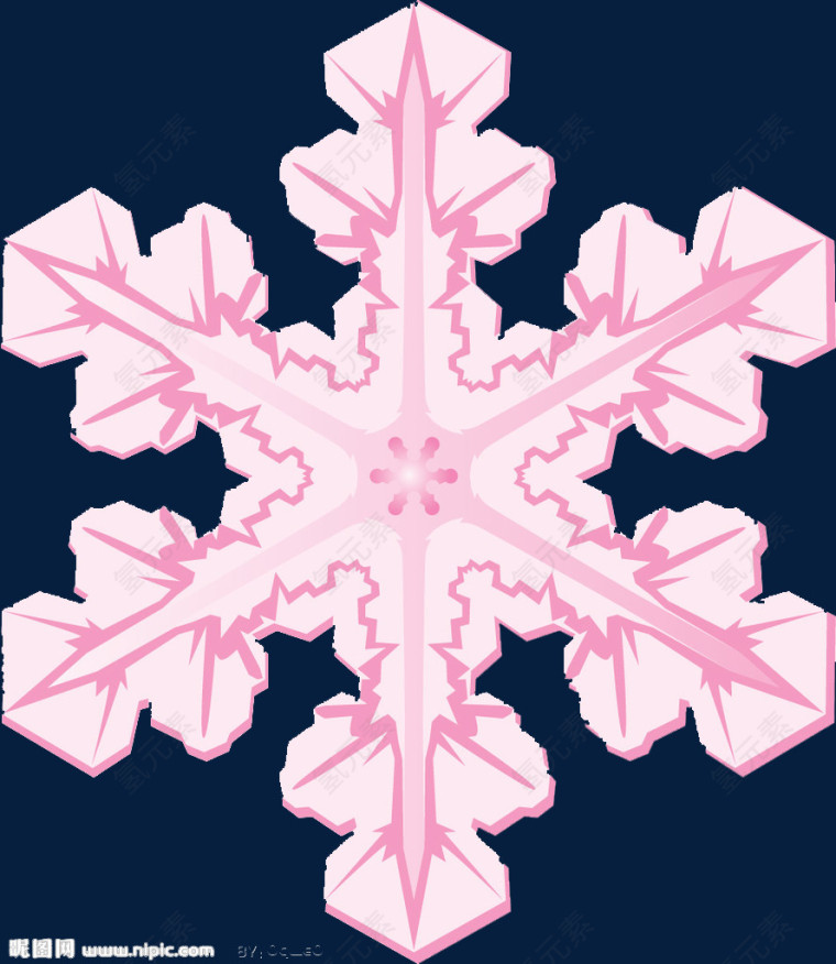 粉色雪花形状