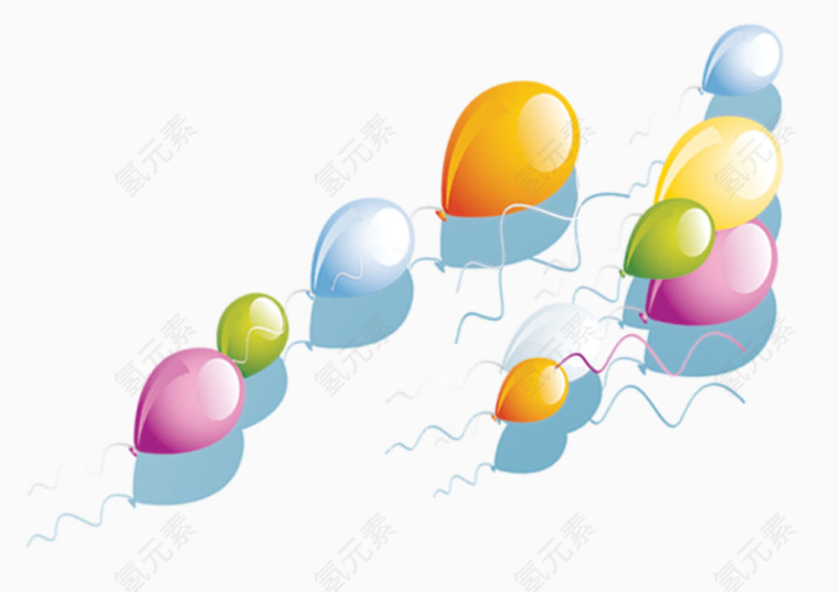 多彩简约气球漂浮元素