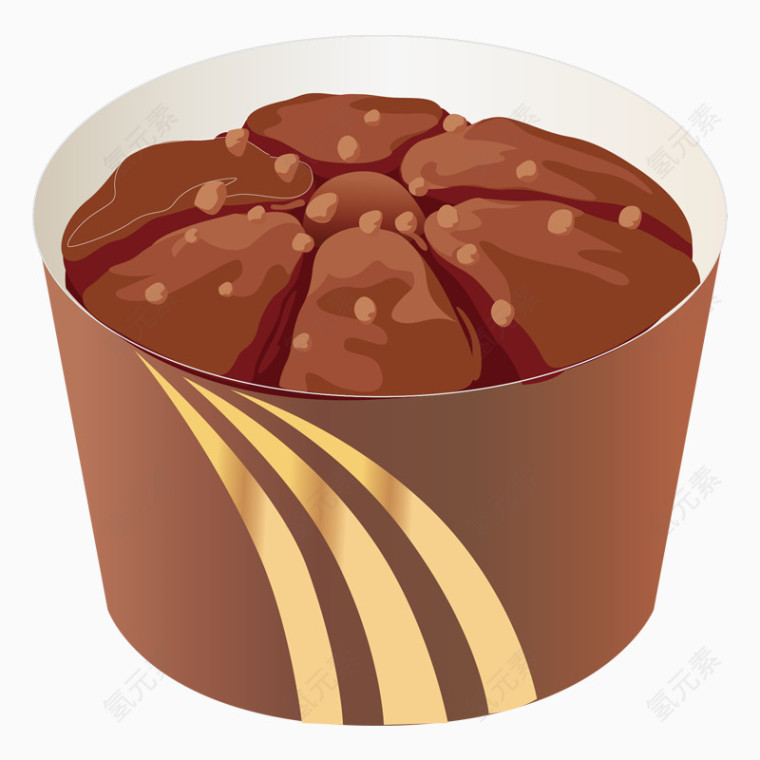 卡通手绘桶装冰淇淋雪糕巧克力咖啡味