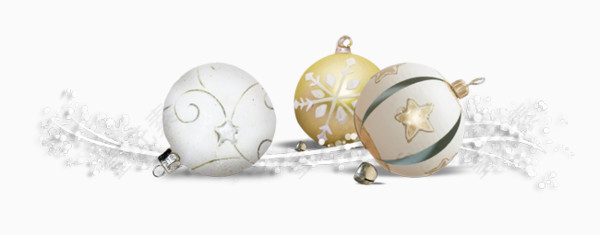 圣诞节铃铛白色彩球素材免抠