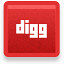 Digg红色的微妙的垃圾图标