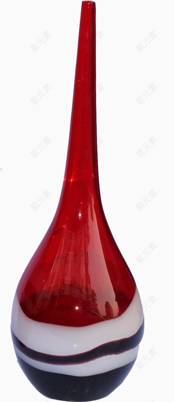 红色玻璃透明创意花瓶