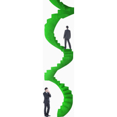 绿色楼梯和男人