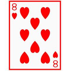 矢量图扑克红桃8