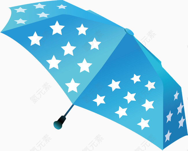 蓝色星星折叠雨伞