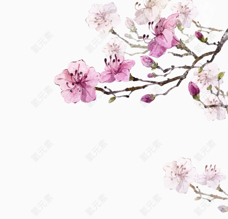 韩版手绘花朵背景