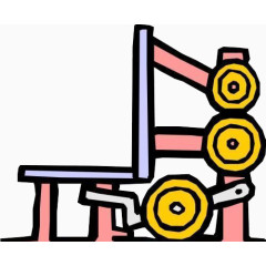粉红色健身器材插画