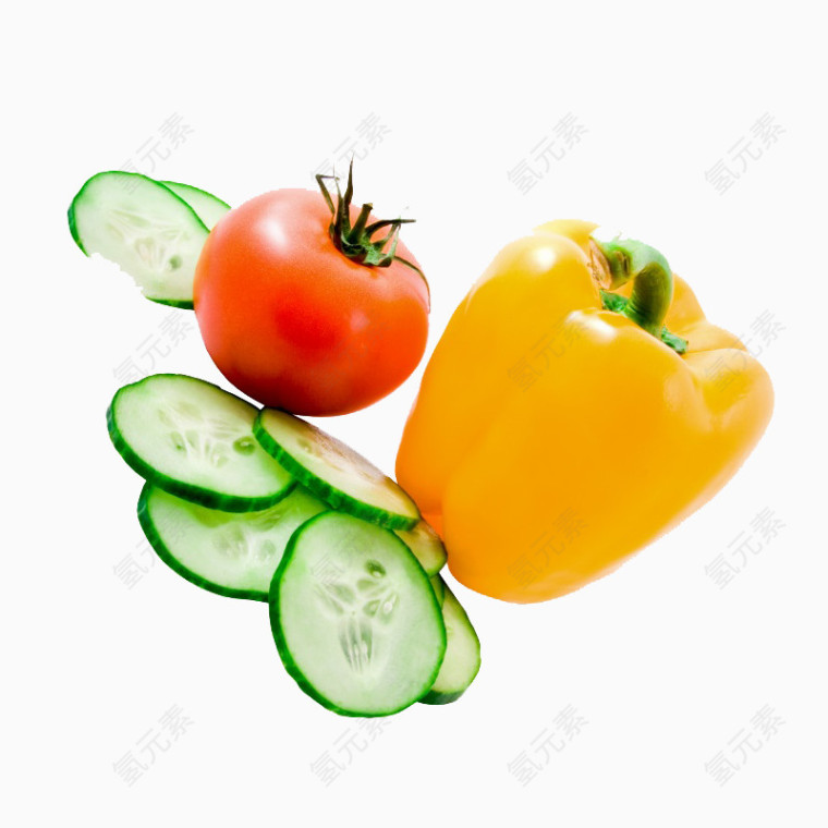 黄辣椒西红柿蔬菜