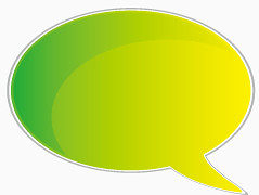 黄绿色渐变椭圆形对话框