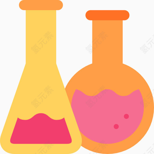 科学研究学习系列全套彩色图标玻璃瓶