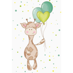 举气球的长颈鹿