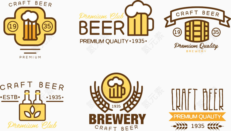 金黄色啤酒标签设计