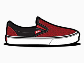 货车卷发红色的鞋van-slip-ons-shoes-icons