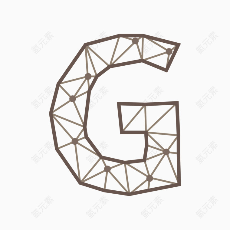 线框三角形几何字母G