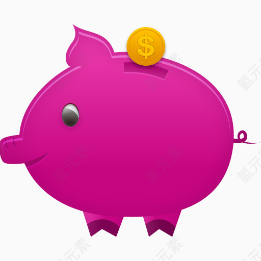 红色小猪储蓄罐图标