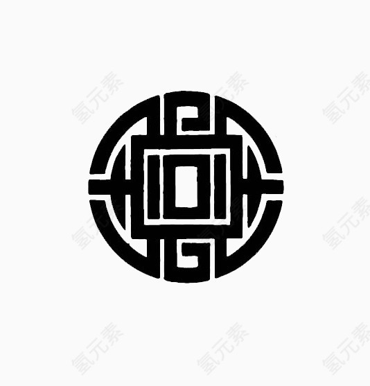 黑色简洁古代铜钱素材下载【氢元素】
