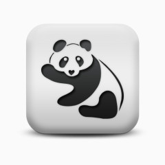 不光滑的白色的广场图标动物动物熊猫Animals-Icons