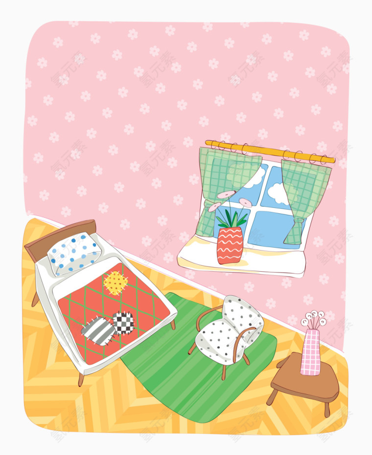 粉色房间卡通卧室