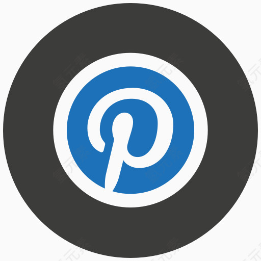 媒体Pinterest社会蓝色和灰色的社交媒体