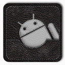 市场白色的Android-Leather-Badges-icons