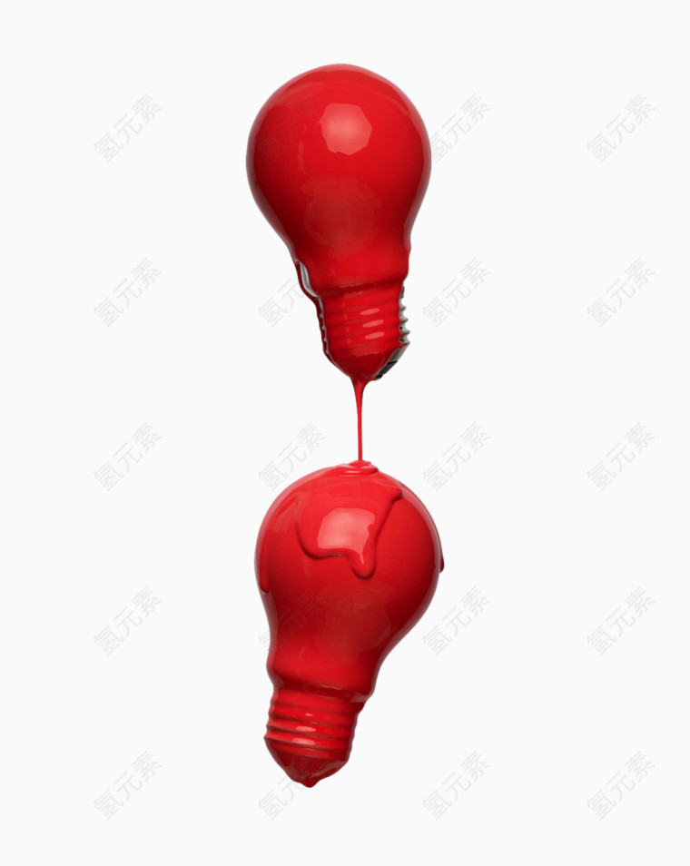 创意红色油漆灯泡