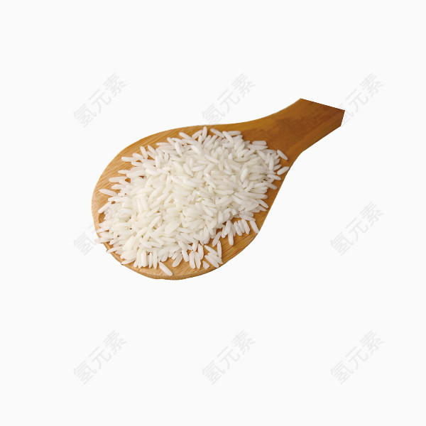高清米粒木勺大米