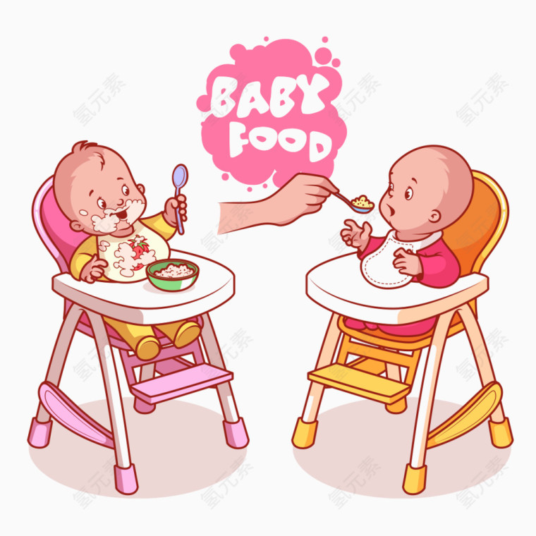 吃饭的婴儿卡通素材