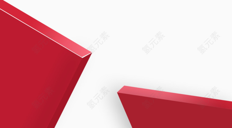 红色装饰矩形元素
