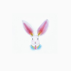 混合艺术兔子头像
