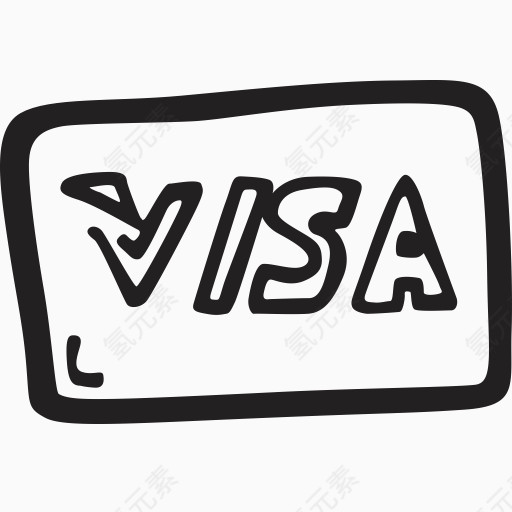 信用卡电子商务钱付款购物签证电子商务的手绘图标-免费