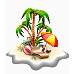 夏日海滩椰子树