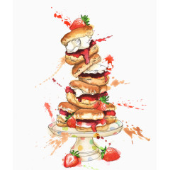 卡通手绘三明治面包