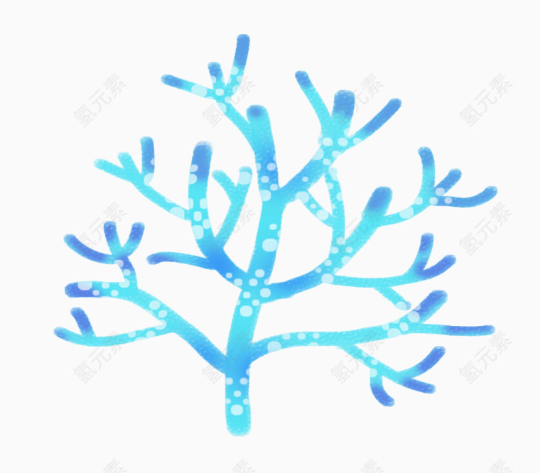 蓝色炫彩树枝