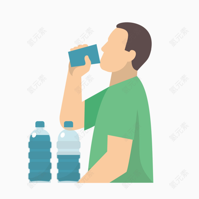 人物喝水