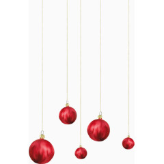 垂下来的圣诞节红色小球吊坠装饰 