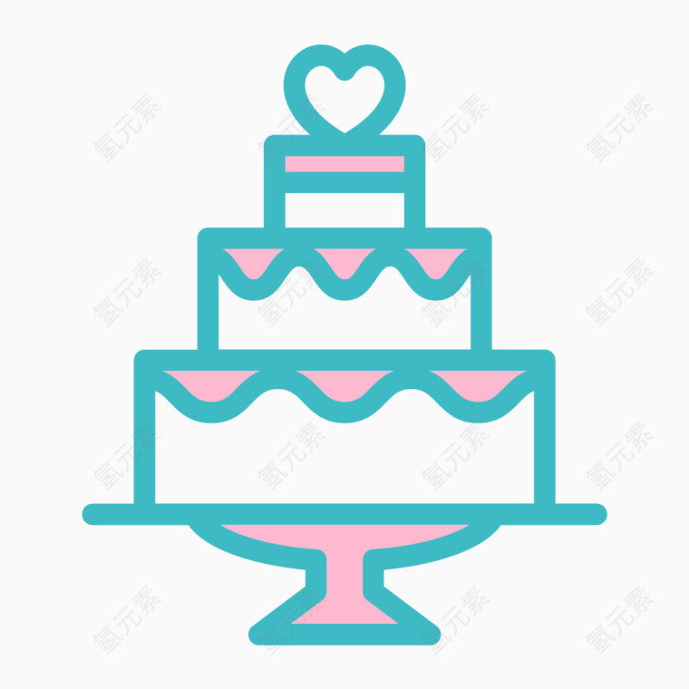 清新婚礼相关图标蛋糕