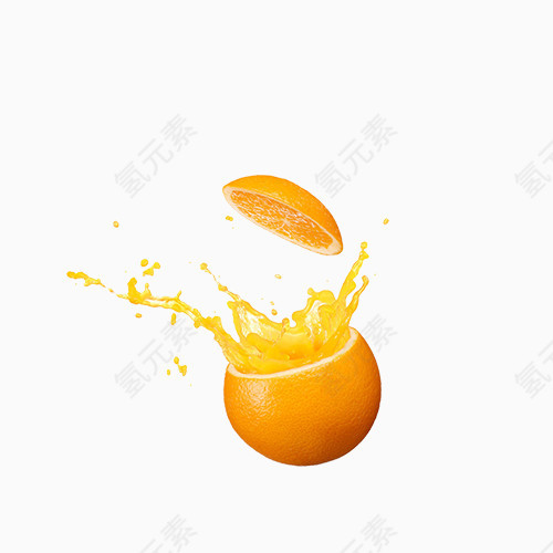 飞溅创意橙汁装饰图案