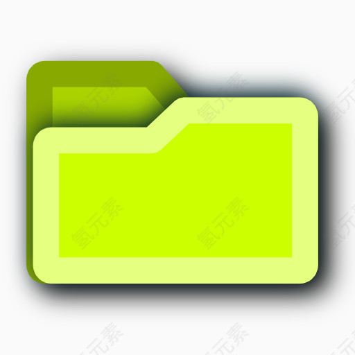 文件夹光绿色提示能量提示2D