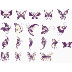 蝴蝶合集矢量图片