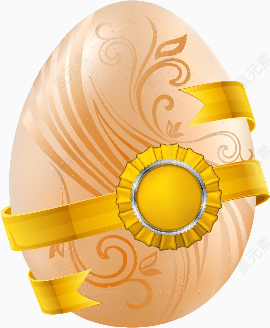 黄色折角贴纸彩绘鸡蛋 