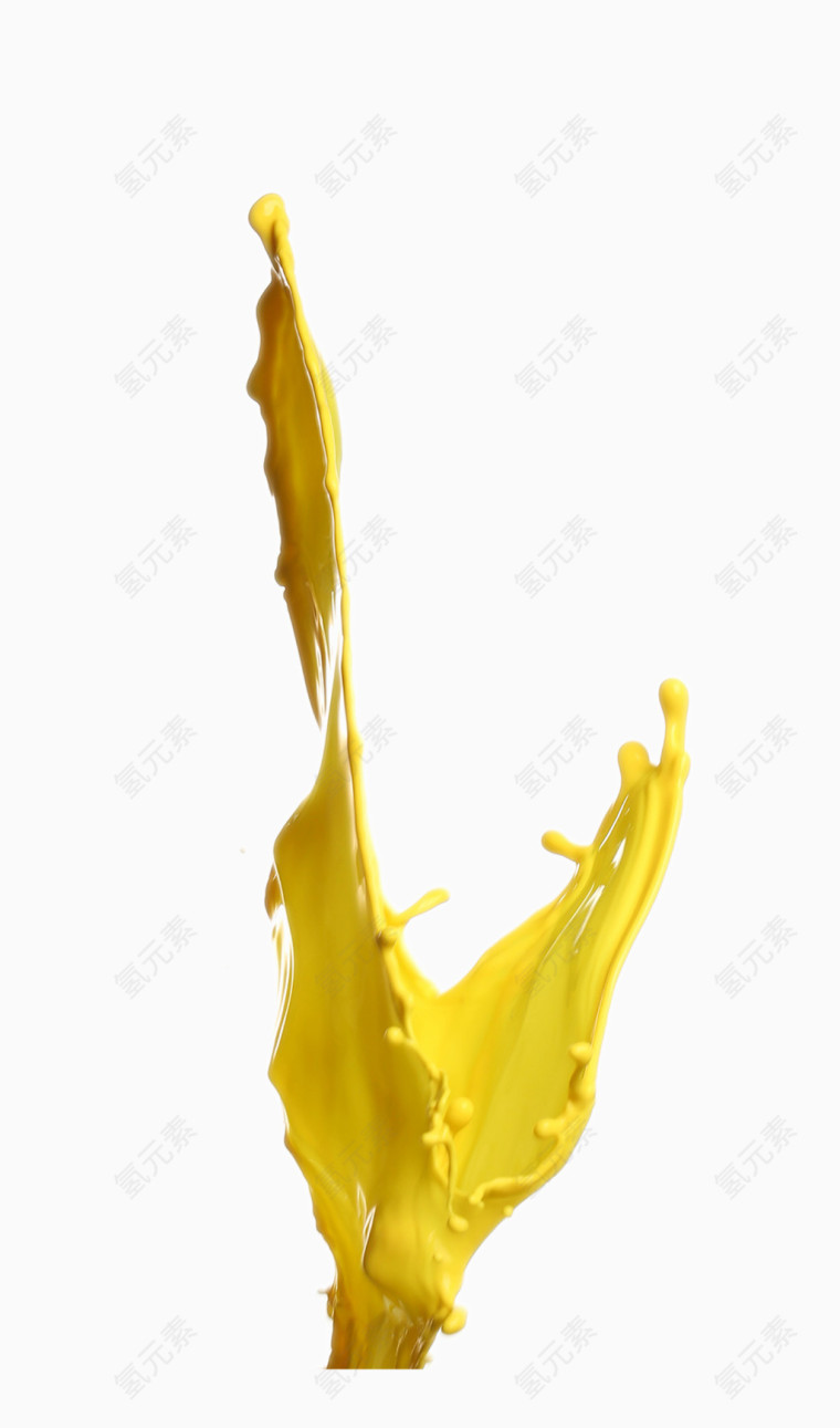 黄色油漆泼洒效果