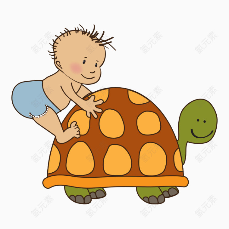 卡通可爱婴儿乌龟