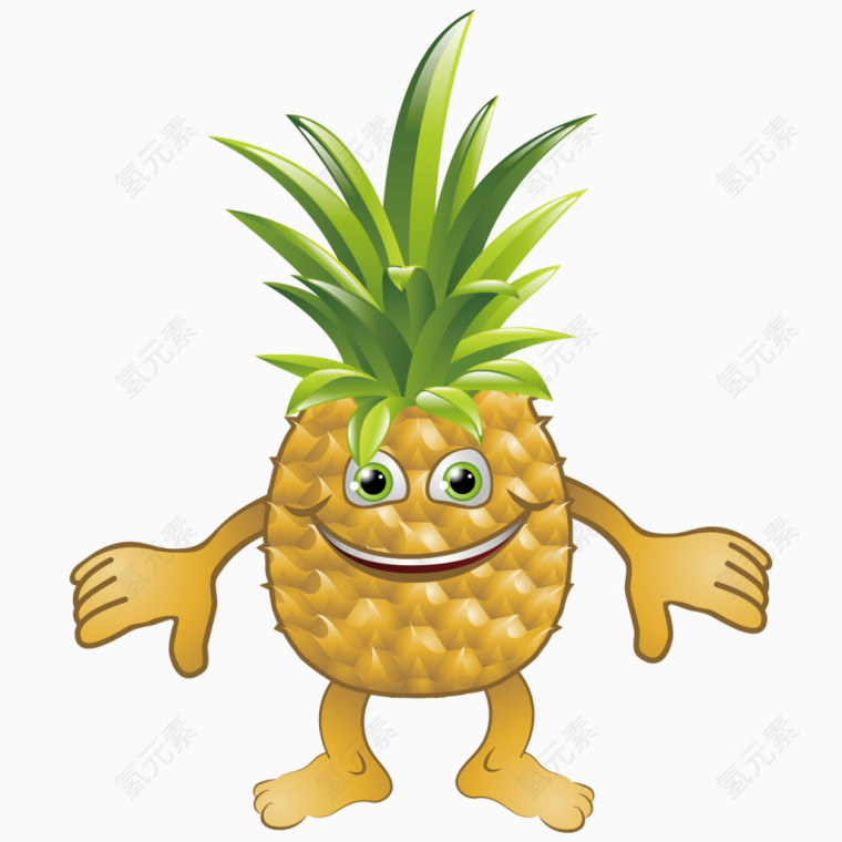 卡通水果表情菠萝