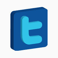 推特3 d-social-media-icons