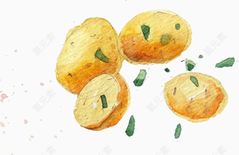 手绘土豆蔬菜