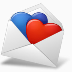 MailEnvelope Hearts BlueRed Icon