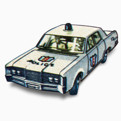 警察小型车年代的火柴盒汽车图标