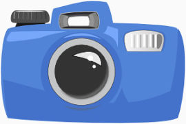 蓝色数码相机