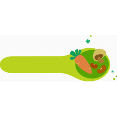 绿色食品卡通可爱勺子蔬菜图片