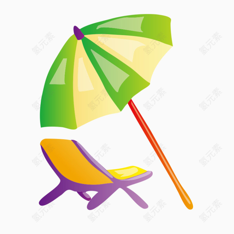 太阳伞下的躺椅